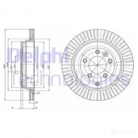 Тормозной диск DELPHI 3D0LT 8 Land Rover Discovery 4 (L319) 2009 – 2018 BG4020 5012759386002