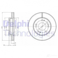 Тормозной диск DELPHI EN H01E0 Hyundai BG4197 5012759439869
