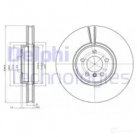 Тормозной диск DELPHI 5012759459553 Bmw X6 BG9092 B2 1KE