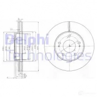 Тормозной диск DELPHI BG3848 SVW LG 5012759308677 Mitsubishi Grandis 1 (N9, N8) 1997 – 2003