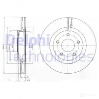 Тормозной диск DELPHI BG4109 S9VJ P 5012759416518 Nissan Qashqai (J10) 1 Кроссовер