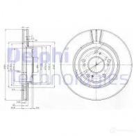 Тормозной диск DELPHI BG3747 934912 B NVHH9 5012759280447