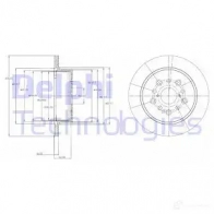 Тормозной диск DELPHI BG4216 5012759448359 Lexus LS (XF30) 3 2000 – 2006 4O BBSP