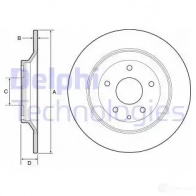 Тормозной диск DELPHI Mazda CX-5 (KE) 1 Кроссовер 2.0 AWD 150 л.с. 2012 – 2017 BG4567C 5012759531518 7 FUNI4