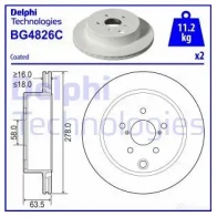 Тормозной диск DELPHI 5012759984727 BG4826C T287R A 1211320401