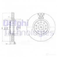 Тормозной диск DELPHI 5012759140352 934717 F RU75T6 BG3497