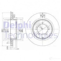 Тормозной диск DELPHI BG3811 0CIKZ F 5012759281086 Mitsubishi Lancer 9 (CS3A) Седан 2.0 EVO VIII (CT9A) 280 л.с. 2003 – 2005