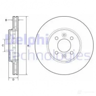 Тормозной диск DELPHI Renault Captur (H50) 1 Кроссовер 1.3 TCe 150 (J5NK) 150 л.с. 2018 – 2024 5012759505441 B1D Q5Q BG4536