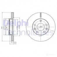 Тормозной диск DELPHI BG4455C 9YIC 2W Renault Duster 5012759531365