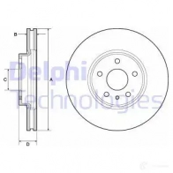 Тормозной диск DELPHI LK EBPB 5012759962275 BG4702C 935680