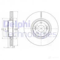 Тормозной диск DELPHI Renault BG4167 5012759434505 P5H74 DG