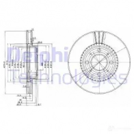 Тормозной диск DELPHI 934327 EU6 JV 5012759426821 BG2720