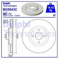 Тормозной диск DELPHI R4B P0L Ford EcoSport 2 (CWB, CR1) Кроссовер 1.0 EcoBoost 100 л.с. 2018 – 2024 BG5043C