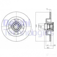 Тормозной диск DELPHI BQ 75YAF 5012759533420 Renault BG9030RSC
