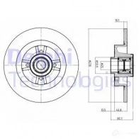 Тормозной диск DELPHI LP3 LWS Renault Scenic BG9032RSC 5012759533376