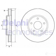 Тормозной диск DELPHI 935655 BG4678C PTA DZ8 5012759535950