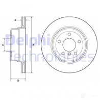 Тормозной диск DELPHI BG4695C 5012759536513 Bmw 5 (E60) 5 Седан 3.0 525 d xDrive 197 л.с. 2007 – 2009 I4F2BC 9