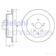 Тормозной диск DELPHI VZUF 8HV Toyota Sienna (XL30) 3 Минивэн 3.5 4WD (GSL35) 267 л.с. 2010 – 2012 5012759989524 BG4919C