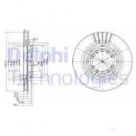 Тормозной диск DELPHI A F6Y31 934523 5012759063538 BG3115