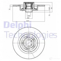 Тормозной диск DELPHI EACK23 S Renault BG9026RSC 5012759533383