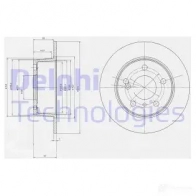 Тормозной диск DELPHI 933926 BG2187 5012759421864 18U5 FI