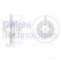 Тормозной диск DELPHI Hyundai Galloper (JK01) 2 Внедорожник 2.5 TD intercooler 99 л.с. 1998 – 2003 RQ ZRV27 BG3679 5012759227756