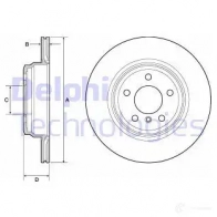 Тормозной диск DELPHI 935642 J 2N5N BG4665C 5012759534953