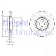 Тормозной диск DELPHI XUV2Y 8 BG3688 Renault Laguna (BG) 2 Хэтчбек 2.2 dCi (BG0F) 150 л.с. 2001 – 2006 5012759227848