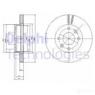 Тормозной диск DELPHI 934056 BG2371 K WT7H6E 5012759423707