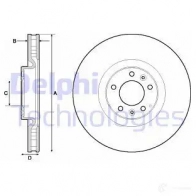 Тормозной диск DELPHI BG4716C 5012759962398 Opel Grandland X (EMP2) 1 Кроссовер 1.6 Turbo Hybrid 224 л.с. 2019 – 2024 BEVK 0