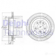 Тормозной диск DELPHI 9P BQ34 5012759529898 Land Rover Discovery 3 (L319) 2004 – 2009 BG3925C