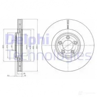 Тормозной диск DELPHI Jaguar XF (X250) 1 Седан 5.0 385 л.с. 2009 – 2015 BG9071 5012759440032 HESS Y34