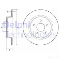 Тормозной диск DELPHI 5012759535929 D ZXC60H Ford Transit Connect BG4682