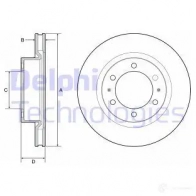 Тормозной диск DELPHI CE CP2 BG4925C Toyota Hilux (AN120, 30) 8 Пикап 2.4 D (GUN135) 170 л.с. 2018 – 2025 5012759990087