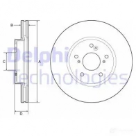 Тормозной диск DELPHI Honda HR-V 2 (RU) 2014 – 2020 5012759976401 BG4785C Y L6FG