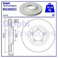Тормозной диск DELPHI 1437960192 BG5062C LEX44 6B