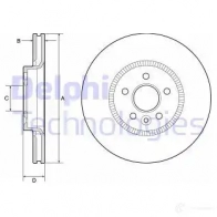 Тормозной диск DELPHI NZOU K 5012759982983 BG9184C Ford Mondeo