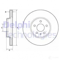 Тормозной диск DELPHI Audi A5 (F57) 2 Кабриолет 35 TDI Mild Hybrid 163 л.с. 2019 – 2024 7 UATTT2 BG4799C 5012759980958