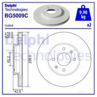 Тормозной диск DELPHI BG5009C GU926 7 Kia Picanto (JA) 3 2017 – 2020