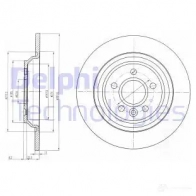 Тормозной диск DELPHI 0I 3BUU5 5012759443507 Volvo XC70 2 (136) 2007 – 2020 BG4239