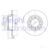 Тормозной диск DELPHI 5012759370223 Land Rover MG AJ6N BG3982