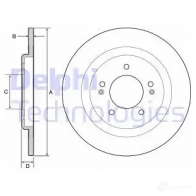 Тормозной диск DELPHI 935606 BG4563 5012759520178 DCO KY