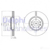 Тормозной диск DELPHI 5012759531020 BG4338C MT5P7 6 Renault