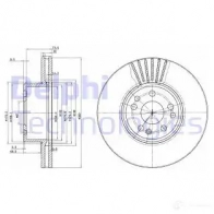 Тормозной диск DELPHI R0AN T 5012759757864 Mercedes S-Class BG739