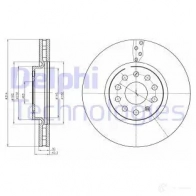 Тормозной диск DELPHI Skoda Kodiaq J2VH F 5012759531013 BG4330C