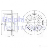 Тормозной диск DELPHI 5012759450697 TBW EQ Mitsubishi Pajero BG4263