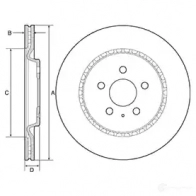 Тормозной диск DELPHI BG4643C CP KQ8JV Audi A4 (B9) 5 Седан S4 TDI Mild Hybrid quattro 347 л.с. 2019 – 2024 5012759533697