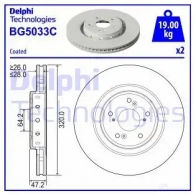 Тормозной диск DELPHI BG5033C 1437955367 YI8IRH K
