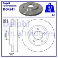 Тормозной диск DELPHI BG4241 R PGNF 5012759449783 Chrysler Pacifica