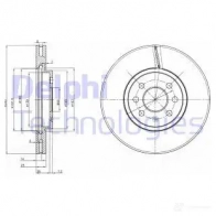 Тормозной диск DELPHI Opel Astra (G) 2 Хэтчбек 1.7 CDTI (F08. F48) 80 л.с. 2003 – 2009 BG3989C 5012759983386 CZJZ CC